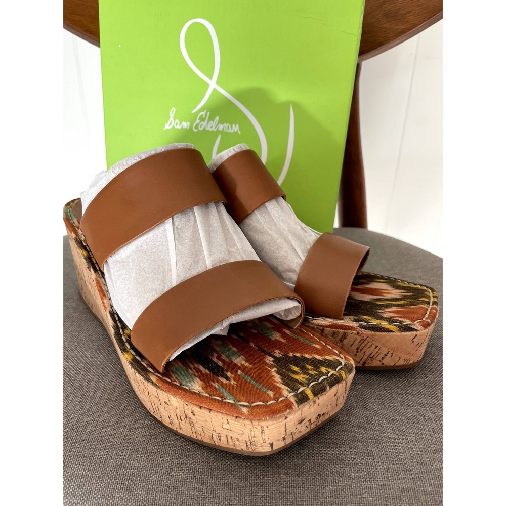 Sam Edelman Alissa Saddle Leather Cork Wedge Sandals size 9M NEW with box - Picture 10 of 12